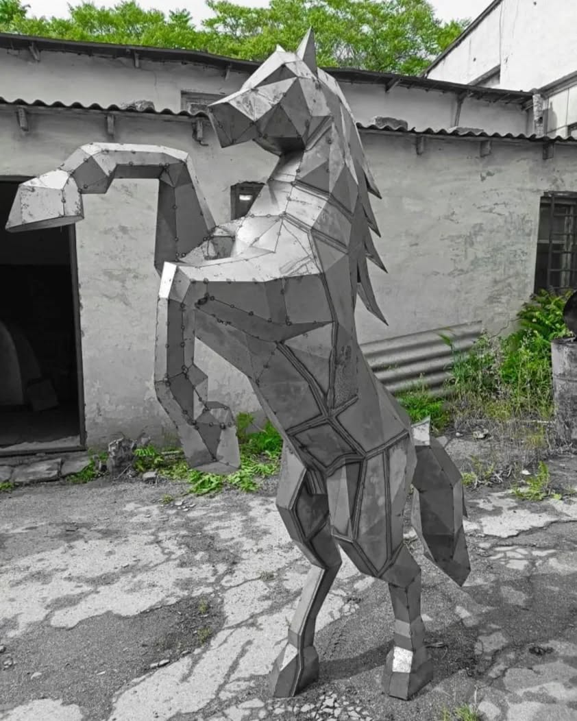 Horse Rearing Metal Welding DXF Pattern