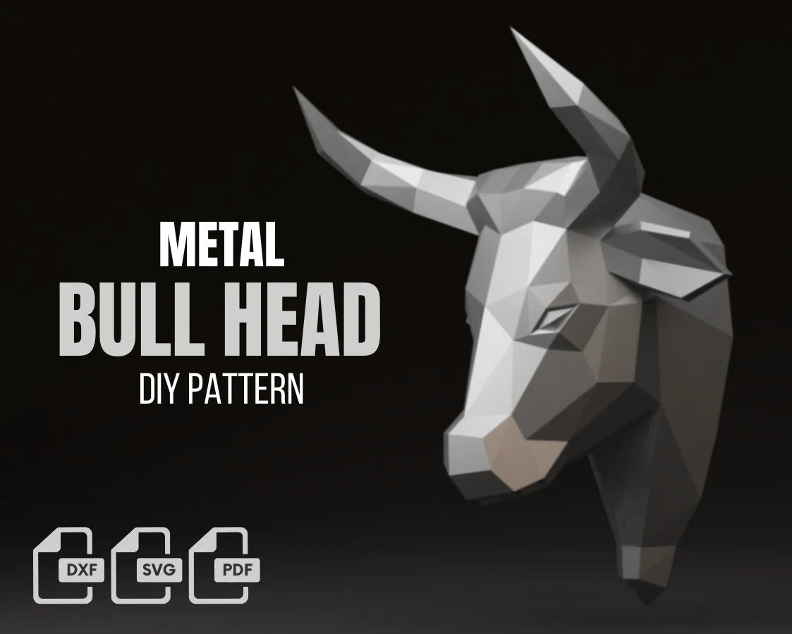 Bull Head Metal Welding DXF Pattern