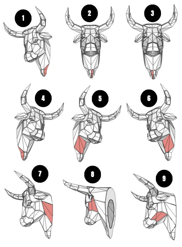 Bull Head Metal Welding DXF Pattern