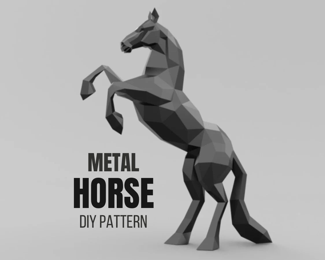 Horse Rearing Metal Welding DXF Pattern