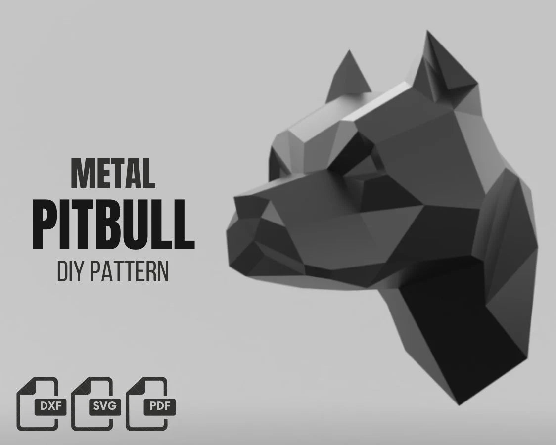 Pitbull Head Metal Welding DXF Pattern