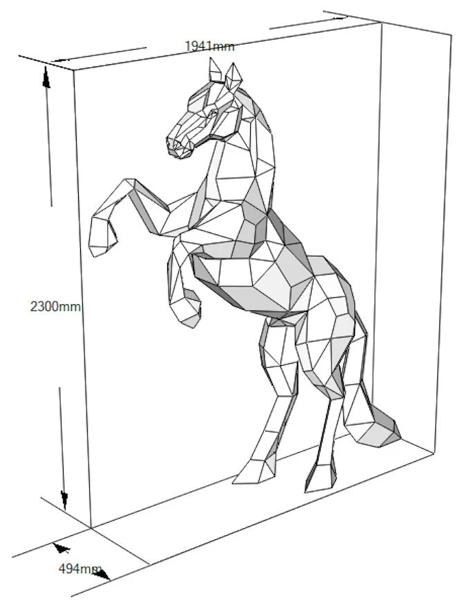 Horse Rearing Metal Welding DXF Pattern