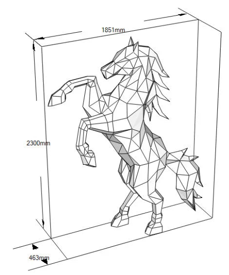 Horse Rearing Metal Welding DXF Pattern