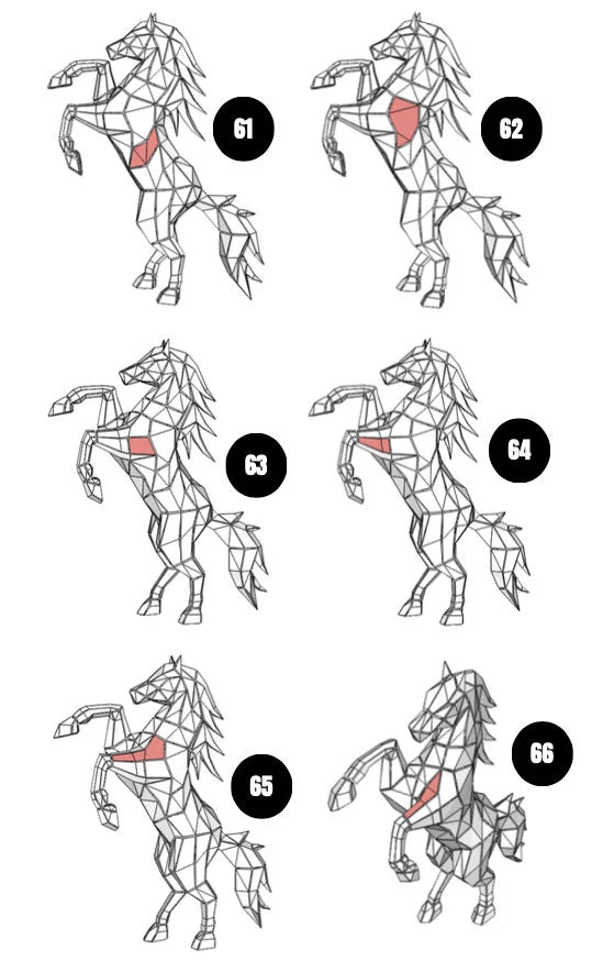 Horse Rearing Metal Welding DXF Pattern