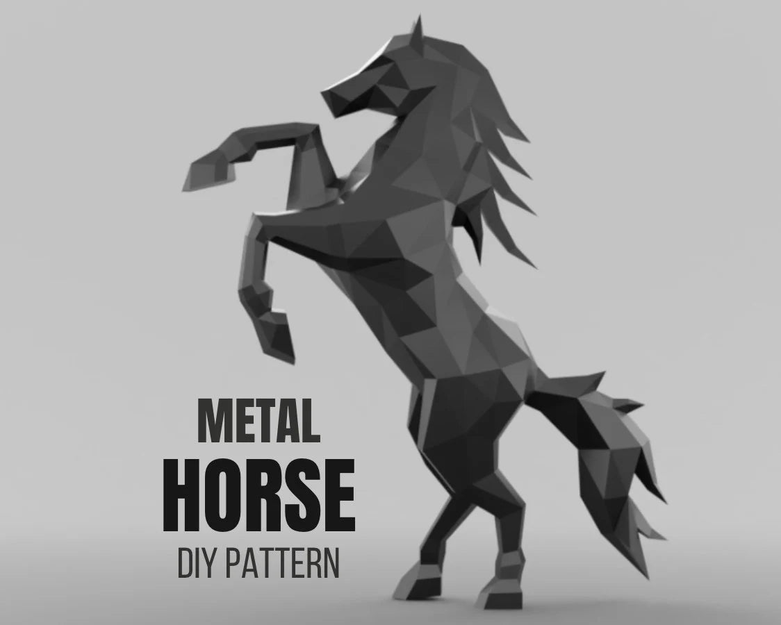 Horse Rearing Metal Welding DXF Pattern