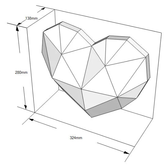 Heart Metal Welding DXF Pattern