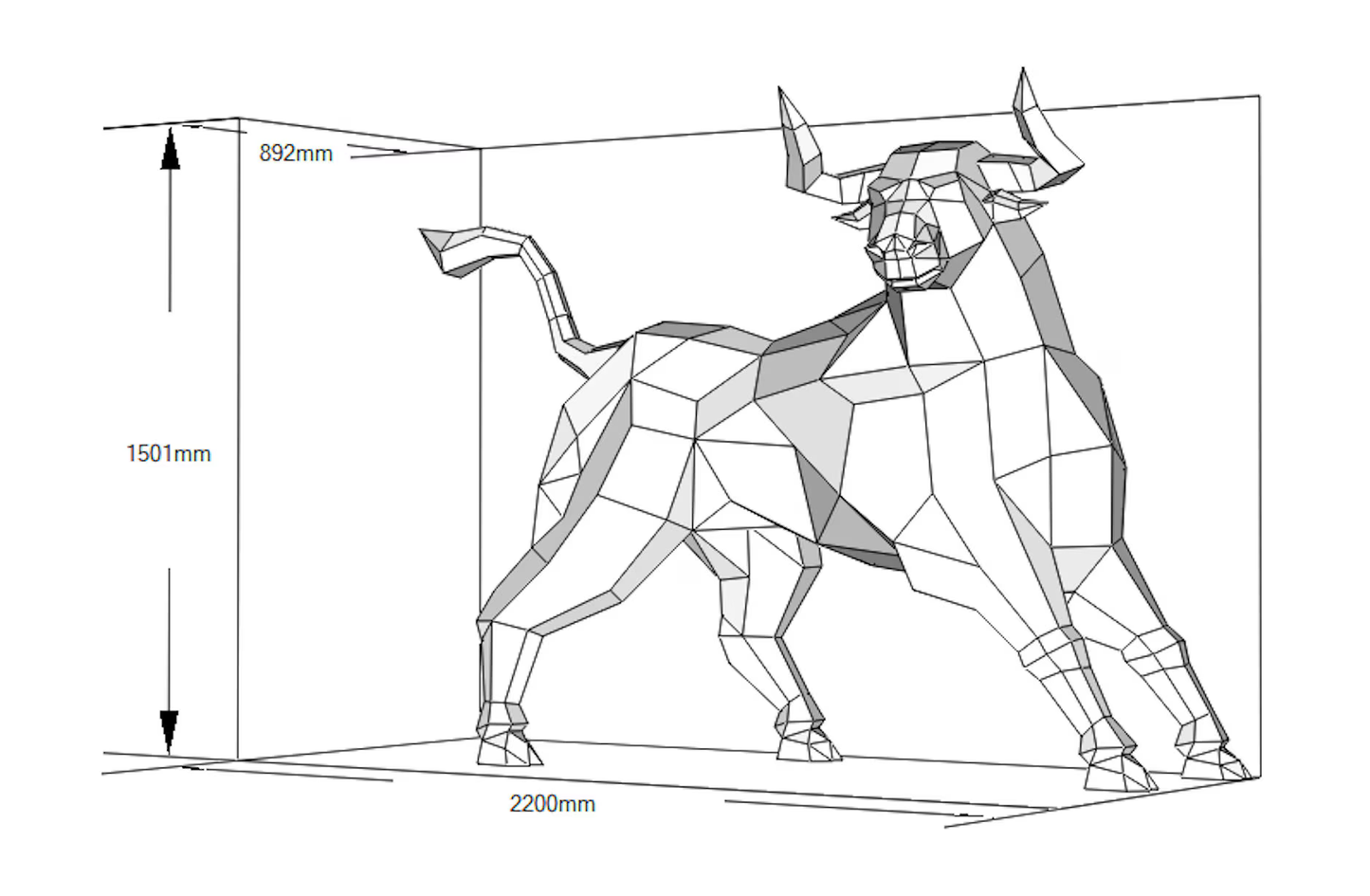 Bull Metal Welding DXF Pattern